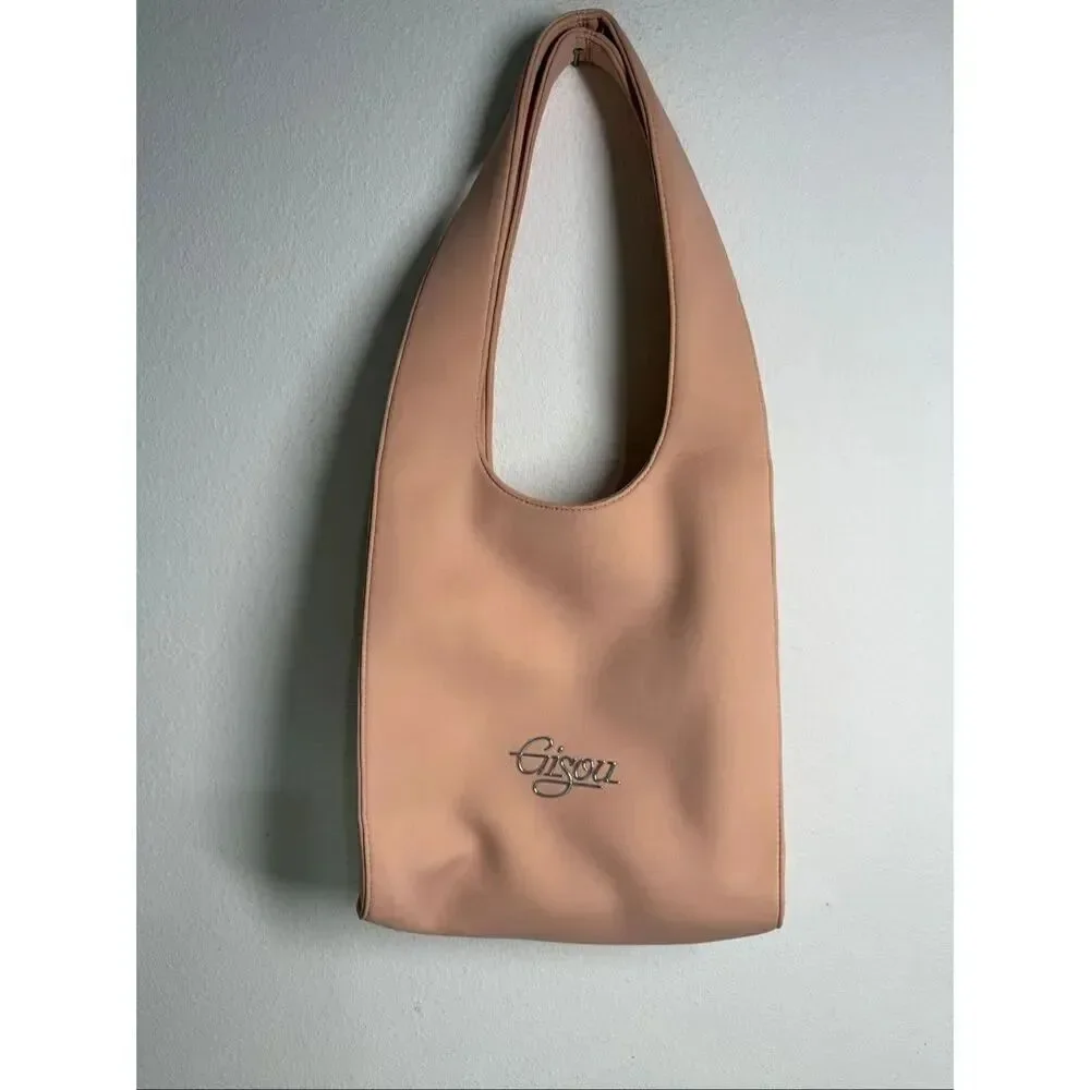 Gisou Pink Shoulder Bag Purse Microfiber Chrome Logo Merch Tote